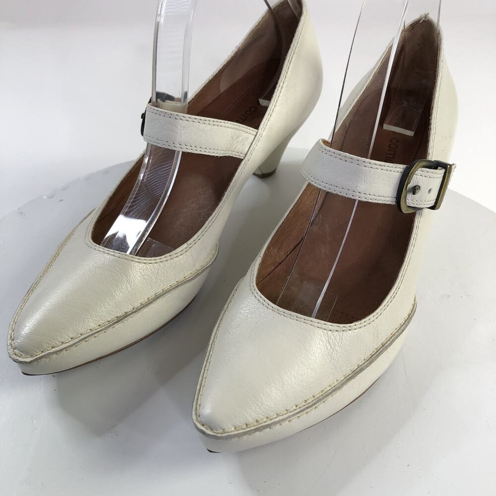 Corso Como Women's 10M Mary Jane Strappy Pumps Shoes Cream Ivory